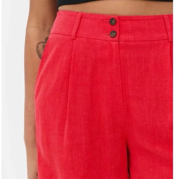 NWT Primark Linen Shorts set vest shirt Red Sleeveless - Picture 4 of 12